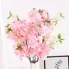 Decorative Flowers 100cm Long 5Branch Cherry Blossom Branches Artificial Fake Pink Tree For Wedding Party Home Decor