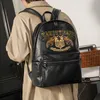 wholesale men handbag personalized embroidered mens backpacks street trend printed leather student bags original design embroidereds backpack 3071