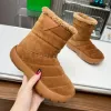 Bota de pressão de alta qualidade botas de neve designer mulheres sapatos masculinos plataforma bota de pele clássico camurça couro tornozelo botas inverno quente lã bota