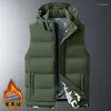 Gilets pour hommes Manteau pour hommes Laine d'agneau Hiver Armygreen Hommes Patchwork Manteaux de camouflage Gilet à capuche Plus Taille 10XL