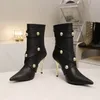 العلامة التجارية الفاخرة Womens Stiletto Boots Boots High Heel 10.5cm شتاء الأحذية بحجم 35-42