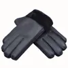 Gants à cinq doigts hommes gants d'hiver chauds gants de fourrure de mouton véritable pour hommes fourrure de chèvre thermique cachemire gants de neige en cuir véritable manuel 231027