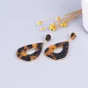 Boucles d'oreilles pendantes en métal, imprimé léopard, pendentif en acrylique, coiffure, mode femme, bijoux de luxe en acétate, cadeaux féminins, 2023