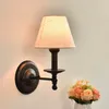 Wall Lamps Norbic Brief Countryside Black Iron E14 LED Bulb Sconce Lamp Home Deco Bedroom Bedside Colorful Fabric Light Fixture