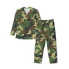 Herren-Trainingsanzüge, Armeegrünes Camouflage-Pyjama-Set mit langen Ärmeln, Baumwoll-Flanell-Herrenhosen und langen Ärmeln