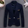 Men's Suits Men Suit Coat Corduroy Long Sleeves Single Button Cardigan Slim Fit Lapel Contrast Color Formal Business Groom Wedding