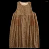Casual jurken Mori Girl Lady-jurk Afdrukken Bloemenzakken Een lijnriem O-hals Mouwloos Mode Herfst Lente Dames