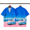 Designer t-shirt hommes mode géométrique classique imprimé chemise de bowling noire Hawaii Floral chemises décontractées hommes Slim Fit manches courtes 666