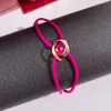 Moda pulseira pulseira de luxo corda vermelha para mulher designer jóias banhado a ouro 18k ouro rosa prata 3 anéis trinity marca moda jóias presente de aniversário