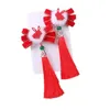 Hair Accessories Fan Shaped Headdress Bow Grip Kids Chinese Clips Year Hairpins Barrettes Children Tassels