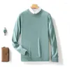 Men's Sweaters Autumn And Winter Sweater Semi-Turtle Neck Long-Sleeved Pullover Business Casual Plus Size Knitted Warm Top.