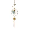 Décorations de jardin Love Star Moon Anneau en métal Crystal Suncatcher Éclairage Accessoire Rideau Pendentif