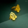 Pierścienie klastra 14k złoty kolor Phoenix Tail Pierścień dla wydrążonych kobiet nie zniknie Otwarty koniec