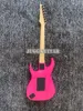 Pickup HSH per chitarra elettrica Vai Pink UV777 Universe a 7 corde per mancini, dado di bloccaggio tremolo Floyd Rose, intarsio piramidale a scomparsa, hardware nero
