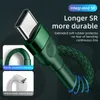 3A Typ C Micro USB flätad legeringskablar Hållbar höghastighetsdata Laddningsladdkabel för Samsung Xiaomi LG Google Pixel Android Mobiltelefon