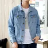Vestes pour hommes Hommes Bleu Classique Denim Solide Jean Manteaux Haute Qualité Mâle Coton Printemps Outwear Casual Cowboy 5X