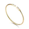 Kvinnors armband armbandband Bangle White Women's Bangle 17cm Öppna designerarmband Justerbart Silver Rose Gold med presentförpackning 71120C