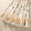 2023 Otoño Multicolor Estampado floral Vestido con cuentas Manga larga Cuello redondo Lentejuelas Largo Maxi Vestidos casuales S3O261026