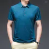 Men's Polos 2023 Summer Business Leisure Short Sleeve T-shirt Middle-aged Top Pattern Print POLO Neck Fashion Commuting Versatile