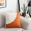 Funda de almohada cubierta suave al tacto de un solo lado de cuero sintético estilo Europa América sofá cojín decoración del hogar