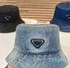 Designer quality Fashion Men Women Hat High end customized washed heavy weight denim fabric Bucket hat P New Exquisite Summer Sunscreen Tourism 102976