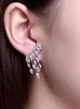 Kolczyki Dangle Canpel Sparkling Women's Cubic Zirconia Stud Wspaniałe kobiece przyjęcie weselne moda Uch Ear Akcesoria biżuteria