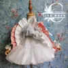 Flickklänningar baby Autumn Winter Spanish Lolita Princess Dress Kids spets sömnad sammet charistmas party boll klänning