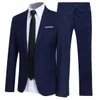 Abiti da uomo Blazer Trend Suit Due pezzi Maschio British Gentleman Hair Stylist Sposo Abiti da sposa formali per uomo Giacca da sposa Blazer completo 231027