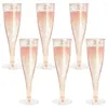 Kubki jednorazowe słomki impreza 4.5 unz/135 ml 10pcs przezroczyste pasy papierosów Wedding czerwone flety wina wina plastikowe szklanki koktajlowe szampan