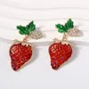 Dangle Earrings Cute Sweet Temperament Strawberry Alloy