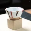 マグ100mlビンテージセラミックコーヒーラフ陶器ティーカップとベースラテプルプルフラワー磁器カップ