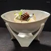 Bowls Irregular High Feet Ceramic Bowl Restaurant Thick Soup Salad Dessert Molecular Cuisine Specialty Tableware