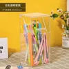 Förvaringslådor Desktop Organizer Home Office Box Acrylic Transparent Multifunction Pen Holder Stationery Waterprocess