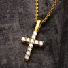 925 Silver Vermeil Iced Out Diamonds Moissanite Necklace Diamond Cross Pendant Necklace Hip Hop Jewelry for Men Women