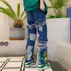 Men's Jeans 2023 Ropa Grunge Y2K Streetwear Ripped Stacked Cargo Pants for Men Clothing Straight Hip Hop Denim Trousers Pantaloni Uomo