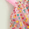 Sukienki dla dziewczyn 0-4y dla dzieci Słodka sukienka Baby Summer Ubranie Dzieci bez rękawów kropki kropki siatkowe warstwowe ciasto ruffy maluch