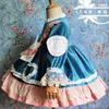 Flickklänningar baby Autumn Winter Spanish Lolita Princess Dress Kids spets sömnad sammet charistmas party boll klänning