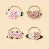 Hair Accessories Pink Floral Bands Nylon Flower Headbands For Baby Girl Toddler Infant Headband Elastic Headwear Kids