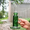 Gravity Glass Bong Hookah Bubbler Tubería de agua Quemador de aceite Tubo recto Shisha Showerhead Perc colorido Dab Rigs con tazón de 14 mm