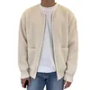 Pulls pour hommes Automne Pull Manteau Lâche Zip Up Hommes Couleur Solide Manches Longues Cardigan Tricoté Garder Au Chaud Vêtements Thermiques