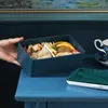 Yemek takımı portatif öğle yemeği Japon tarzı öğle yemeği kutusu dikdörtgen depolama konteyneri öğrenci yetişkin ofis aile mutfağı