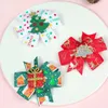 Hårtillbehör 10C/Lot Girls Christmas Clips for Baby Barn Barn Animal Deer Hairgrips Holiday Party