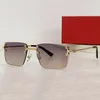 Heren en dames vierkante frameloze designer zonnebril metalen frame CT0450S luxe gradiënt Lunettes de Soleil Driving Beach Party wordt geleverd met een originele doos