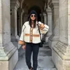 Trenchs de femmes manteaux patchwork bouton veste femmes 2023 mode manches longues avec poche femme automne haute rue épaissir parkas vêtements d'extérieur