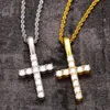 925 Silver Vermeil Iced Out Diamonds Moissanite Necklace Diamond Cross Pendant Necklace Hip Hop Jewelry for Men Women