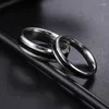 Anéis de cluster simples casal de aço inoxidável moda na moda preto sliver noivado casamento bandas anel para homens mulheres jóias