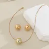 Set di orecchini e collana Ailodo Punk, gioielli con ciondolo a sfera di plastica grande per le donne, regalo minimalista per ragazze di nozze