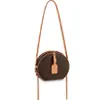 Designer Mini Petite Boite Chapeau Round Crossbody Bag With Adjustable Leather Strap Original Cowhidw Trim Canvas Messenger Clutch Pouch Shoulder Bags