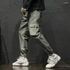 Men's Pants Men's Men Jogger Dance Track Streetwear Loose Side Striped Hip Sportwear Baggy Cargo Slacks Trousers Man 5XLMen's