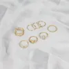 Anéis de cluster 8pcs Star Moon Knuckle Ring Set para mulheres meninas adolescentes vintage empilhável midi dedo